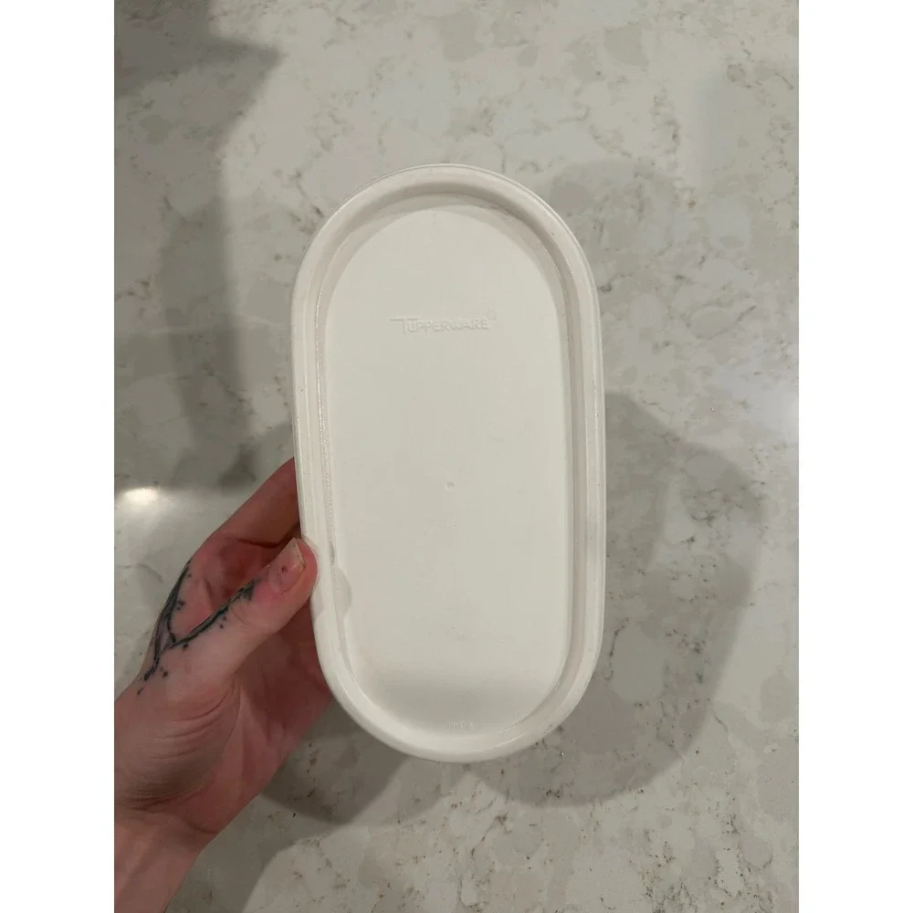 Tupperware‎ Modular Mates Oval 1 White Seal 2 Cup 500ml Container 1611-16 USA